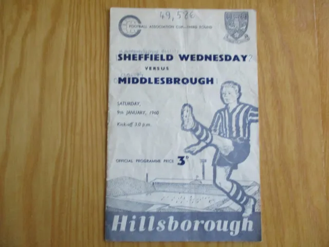 Sheffield Wednesday v Middlesbrough - FA Cup 3rd Round - 9th Jan 1960