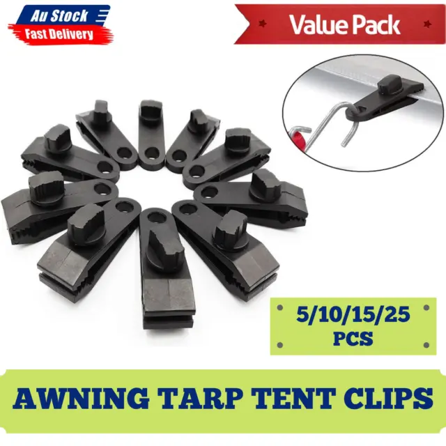 5/10/15/25PCS Awning Tarp Tent Clips Canvas Clamps Heavy Duty Camping Grip Tool