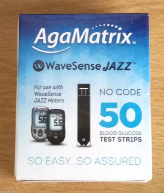 AgaMatrix WaveSense Jazz Sang Glucose Diabétique Essais Test Bandes - Boîte De