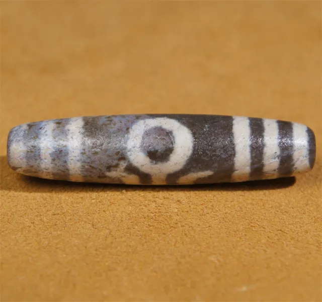 Ancient Tibetan DZI Beads Old Agate Rare Lucky People Totem Amulet Pendant GZI