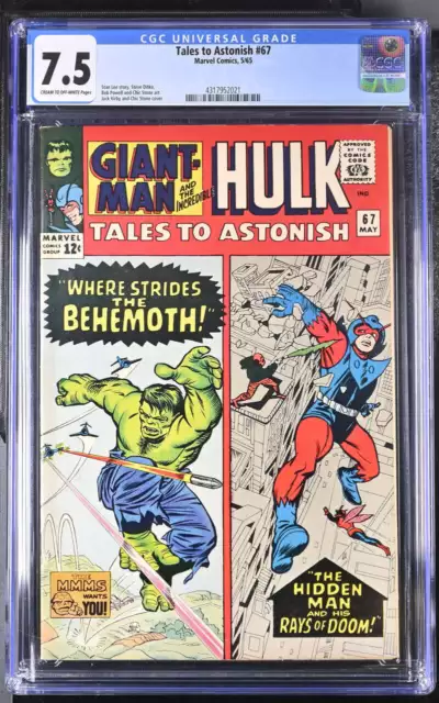 Tales To Astonish #67 Cgc 7.5 Cr/Ow Pages // Jack Kirby/Chic Stone Cover 1965