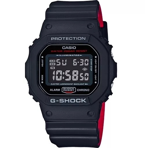 CASIO G SHOCK DIGITAL Black Red Mens Watch DW5600HR 1 DW 5600HR 1