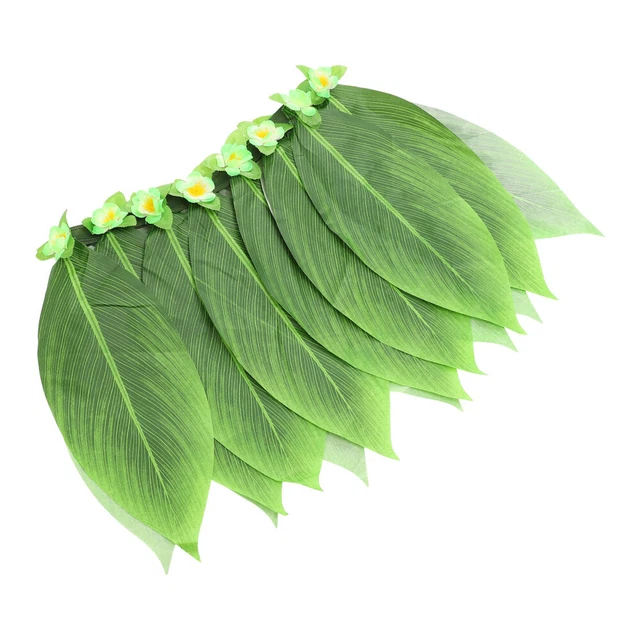 3 Pack Luau Party Supplies Leaf Skirt Hawaiian Decor Green Leaves Decor Aldult 5