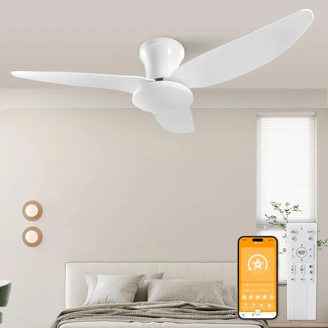 Ventilatore A Soffitto VOLISUN Con Luce LED Dimmerabile E Telecomando – 6 Velocità, Reversibile, Silenzioso – Per Camera Da Letto E Soggiorno - 2