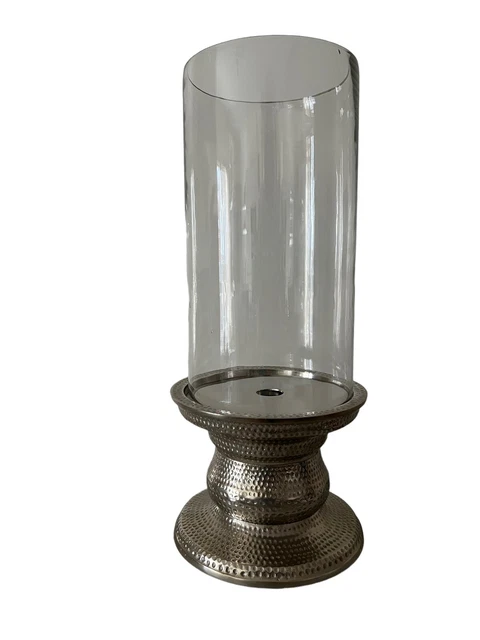 Faro de viento Lambert Makani en metal martillado grande / vidrio usado