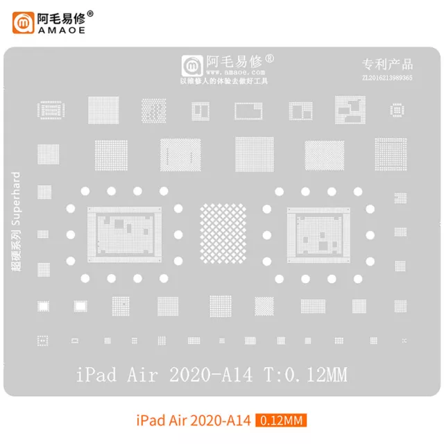 Amaoe BGA Reballing Stencil For iPad Air 2020-A14 CPU RAM IC Chips Tin Plant Net