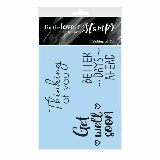 Hunkydory Crafts Thinking Of You Sentiment Clear Stamp Set Get Well Card Making
