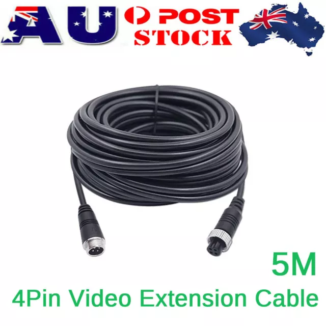 4Pin Video Extension Cable Wire For Bus Truck Reversing Rear View Camera 5M