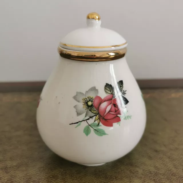 Crown Devon Floral Lidded Pot Jar Posy Vase. Shape 1456. Vintage.