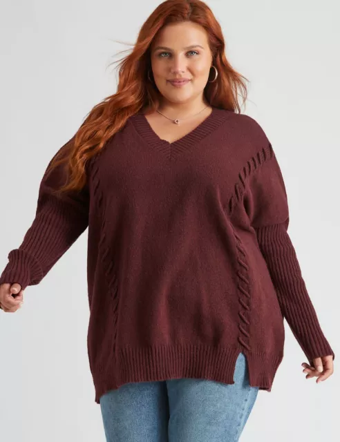 AU XS Plus Size - Womens Jumper - Long Winter Sweater - Purple Pullover