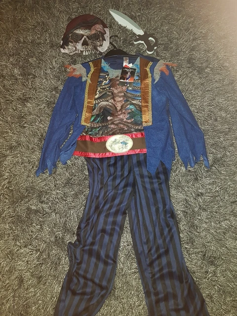 Costume fantôme pirate squelette 9-10 ans neuf avec étiquettes robe de fantaisie Halloween