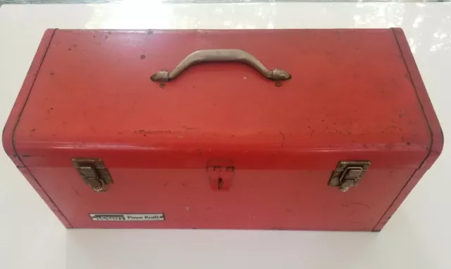 Vintage Montgomery Wards Fiesta Red Powr Kraft Tool Box