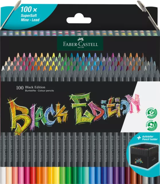 Lápices para colorear - Faber-Castell edición negra - elige el tamaño del paquete