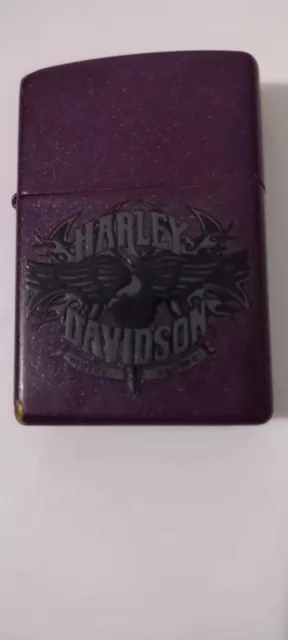 Harley Davidson - Zippo Lighter - HD Eagle Wings - Purple Shimmer - Model 24023