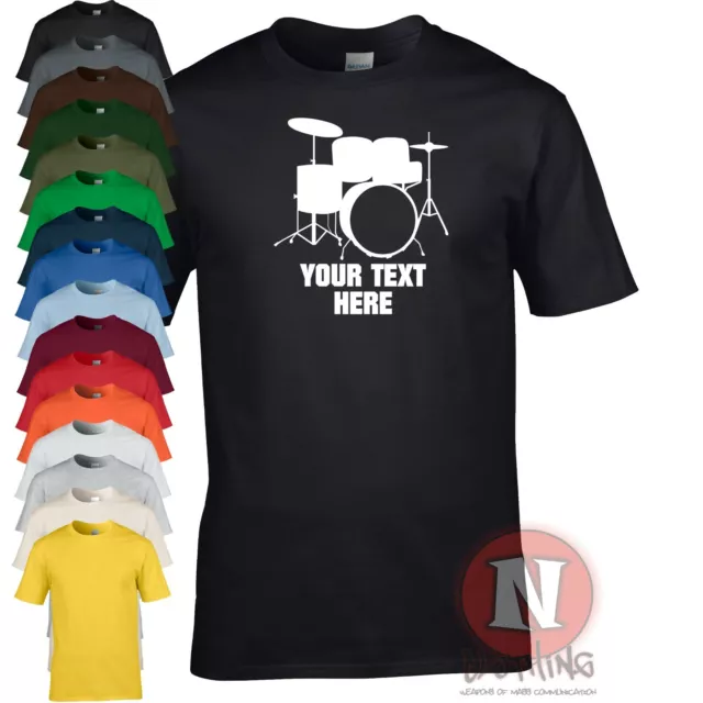 Drumkit T-shirt gig concert drums drumming band custom personalized tee