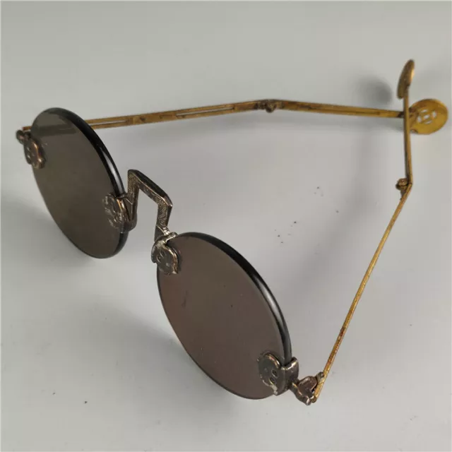 REPUBLIC OF CHINA Old Shanghai Glasses Tan Copper Frame Sunglasses ...