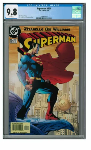 Superman 204 CGC 9.8 White Pages Jim Lee Brian Azzarello Superboy Supergirl