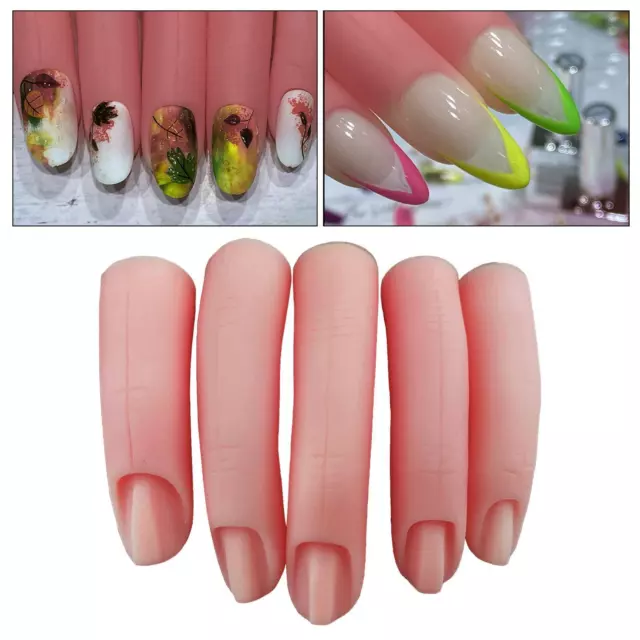 5x Mains De Mannequin En Silicone Pour Ongles En Acrylique Bricolage