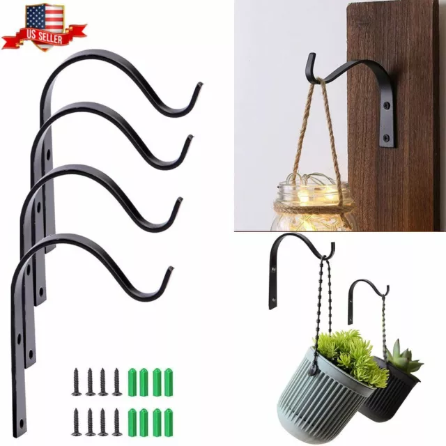 5/10/20Pcs Iron Wall Hooks Metal Lantern Bracket Coat Hook Plant Planter Hangers