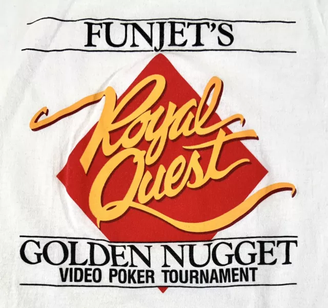 Vintage Golden Nugget Funjet’s Royal Quest Video Poker Tournament T-shirt Size L