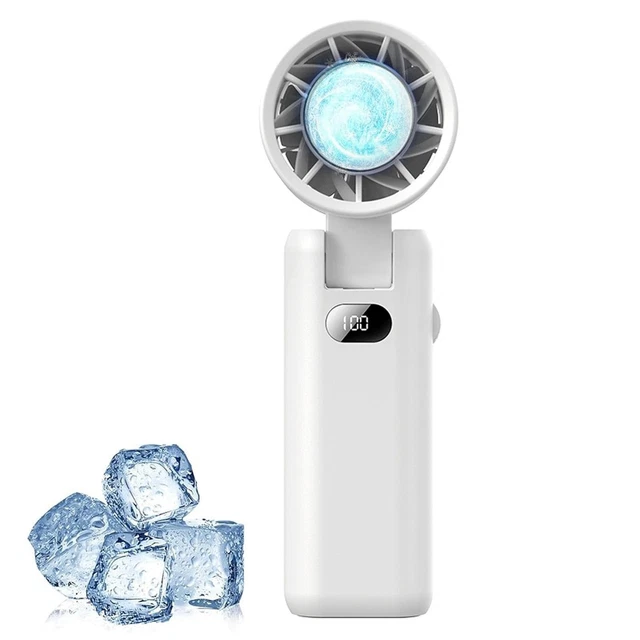 Rose Ventilateur Portable, Mini Ventilateur Portatif Silencieux Rechargeable 4000mah Batterie 5 Vitesses Petit Ventilateur Avec Fonction Pack de Glace | Leroy Merlin