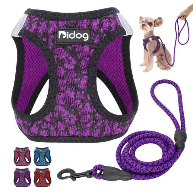 Chihuahua Step In Dog Harness and Leash Reflective Small Pet Puppy Walking Vest