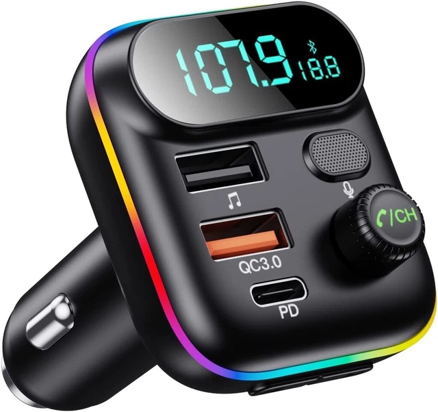 BLUETOOTH CAR ADAPTER Fm Transmitter Usb Aux Radio Mp3 Music Player 12