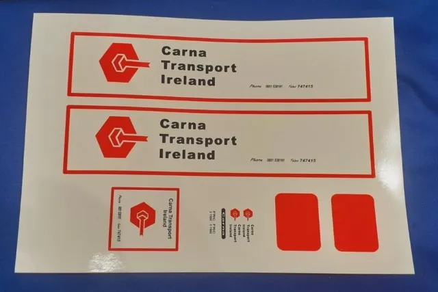 1:50 Scale, Carna Trans Ireland, Clear Decals, Code 3, Brand New. Wsi, Tekno. 2