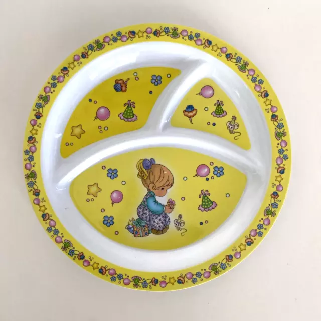 Girl Balloons Party Vintage Childrens Kids Divided Plate