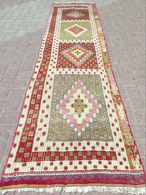 Carpet Runner, Vintage Kilim Runner, Hallway, Corridor, Stairs, Long Rug 25"X102