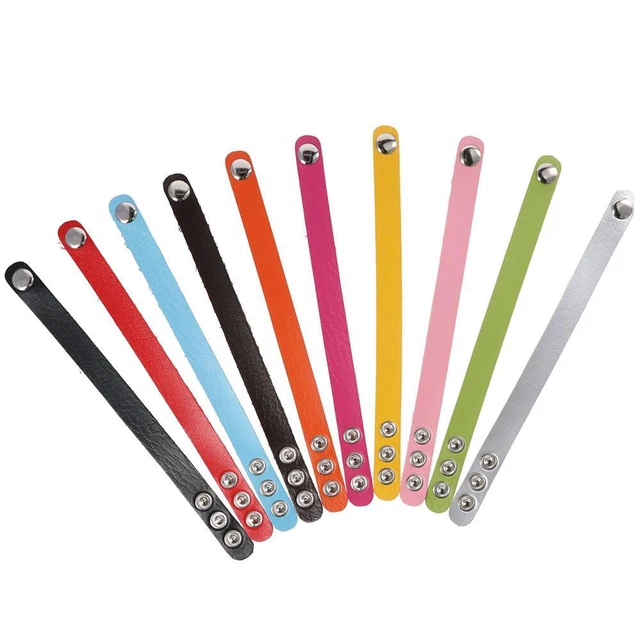 Pulseras de cuero sintético en blanco multicolor ajustables hágalo usted mismo de cuero simple para hombre