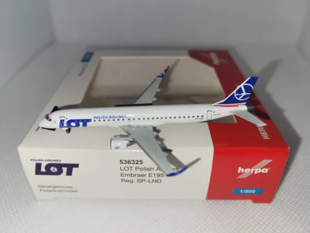 Herpa Wings 1:500 LOT Polish Airlines Embraer E195 SP-LND OVP Limited Edition
