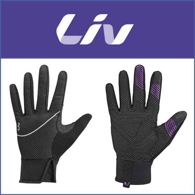 GIANT LIV guanti neri bici corsa donna Women mtb lunghi long gloves bike wear