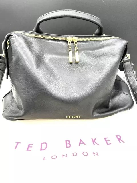 Ted Baker WXB-Eliiee Chain Ziz Large Black Leather Tote New with tags & dust bag