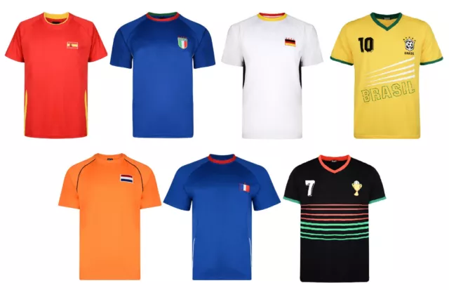 Mens Football Shirts Short Sleeve International Training T Shirt Tops Bnwt