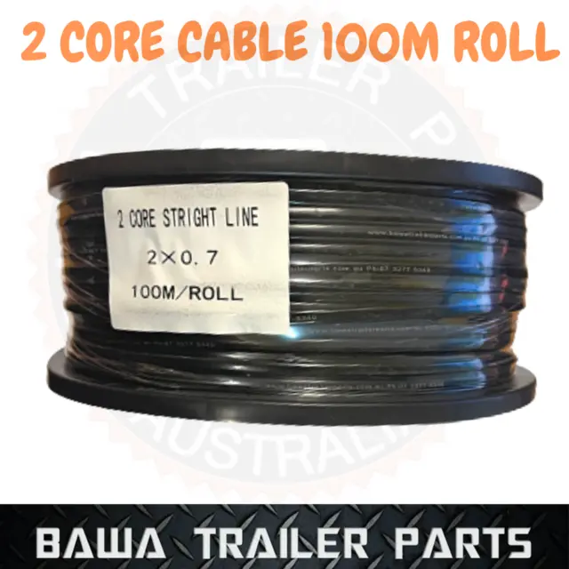100M x 2 Core Wire Trailer Caravan Electric Coil Lights Cable Roll !