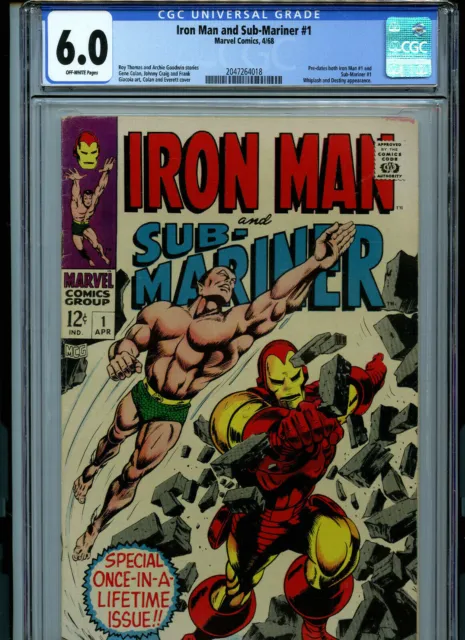 Iron Man and Submariner #1 CGC 6.0 1968 Marvel Comics Amricons K23/28