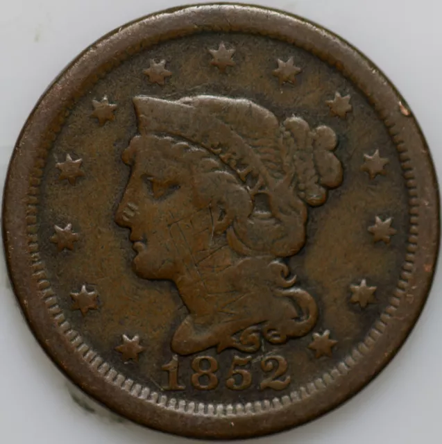 1852-P Large Cent, Over 150 Years Old As Shown [SN03]