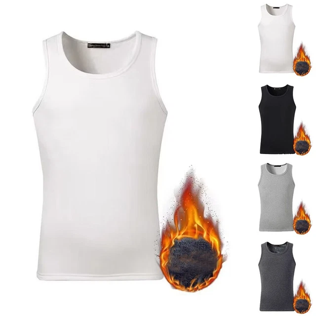 Sottocamicia da uomo foderata in pile canotta strato base strato per calore extra