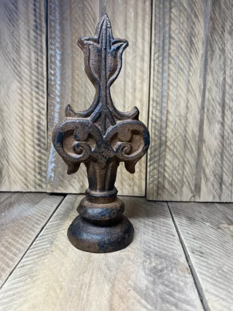 Free Standing 8” Tall Fleur De Lis Cast Iron Door Stop Decorative Decor