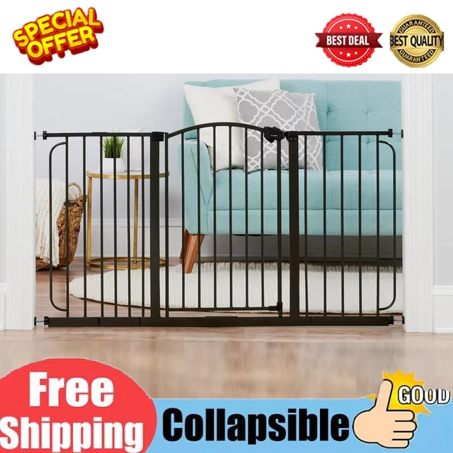 Extra Wide Arched 58" Decor Baby Safety Gate Pet Fence Security Dog Door Gate US