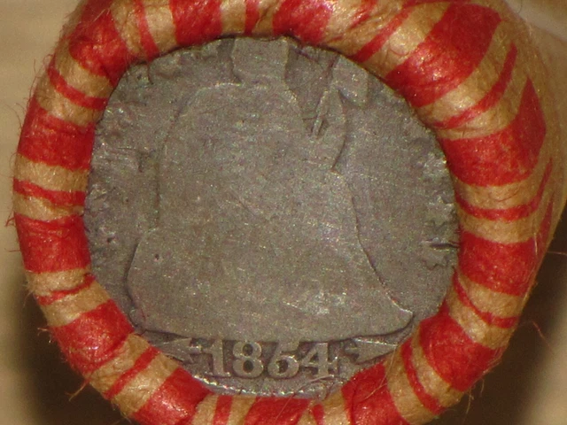 Unsearched Wheat Penny Roll 1854 Liberty Seated Dime & 1899 Indian Cent Ends