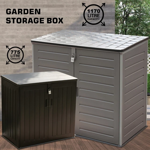 OLSEN & SMITH Outdoor Garden Storage Box Plastic Wheelie Bin Shed With