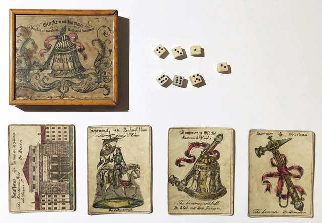Bell & Hammer Glocken u. Hammer game Spiel jeu antique games Spiele 1840