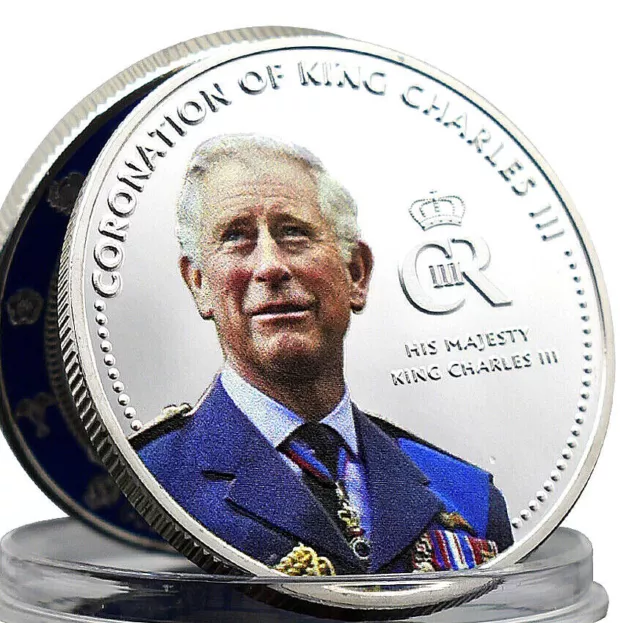 ★★ GROSSE MEDAILLE PLAQUéE ARGENT : ROI / KING CHARLES III ★★ B