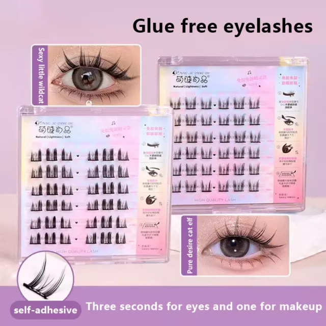 Natural Segmented Eyelashes Glue-Free Self-Adhesive False Eyelashes Eye Makeup