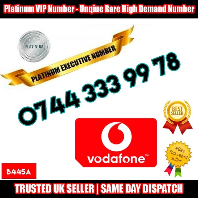 Platinum Number Golden Number VIP SIM - 0744 333 99 78  - Rare Numbers - B445A