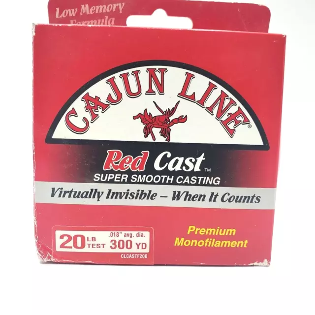 CAJUN RED MONOFILAMENT Fishing Line 2 lbs test Lot of 1200 yards