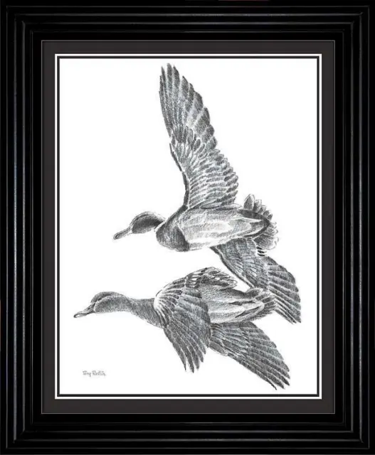 Terry Redlin Mallard Duck Pencil Sketch Framed - 11.5"x9.5"