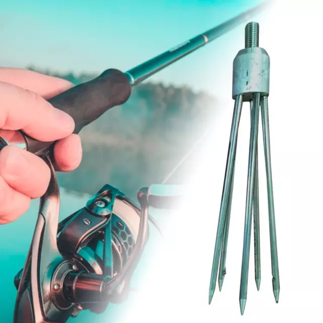 Fish Gig Head Outdoor 8mm Thread Ice Fishing Pole Spear Gaff